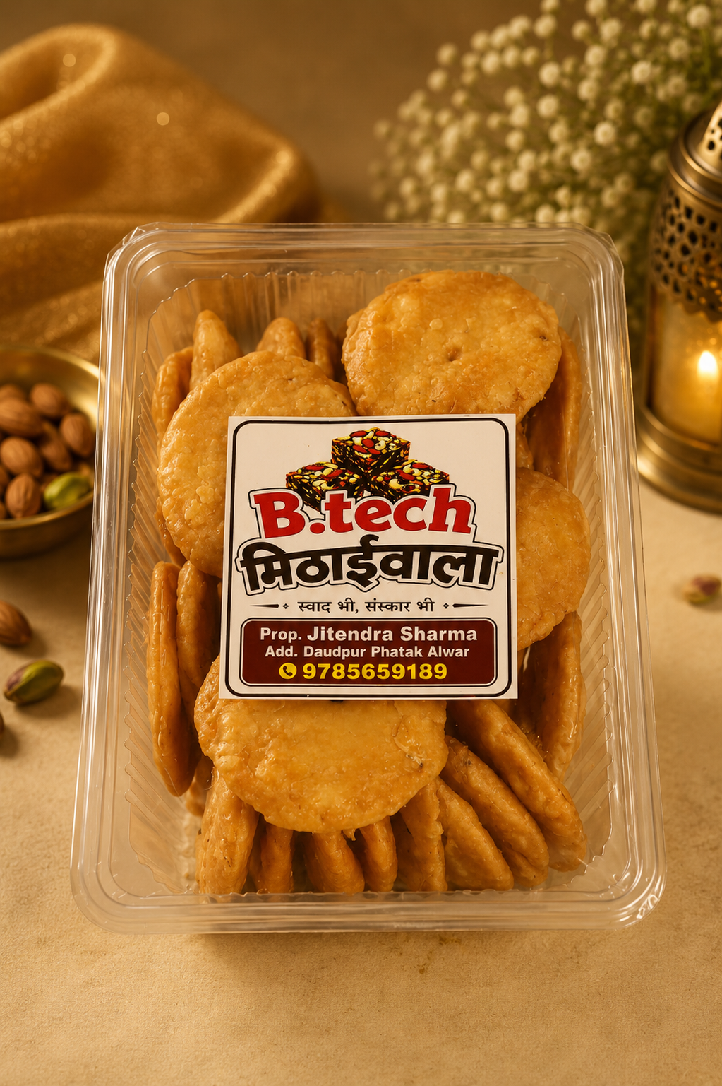 Freshly prepared traditional Indian snacks