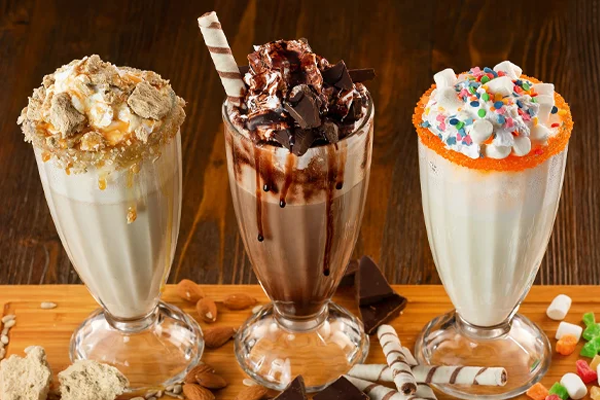Freshly prepared creamy Shakes